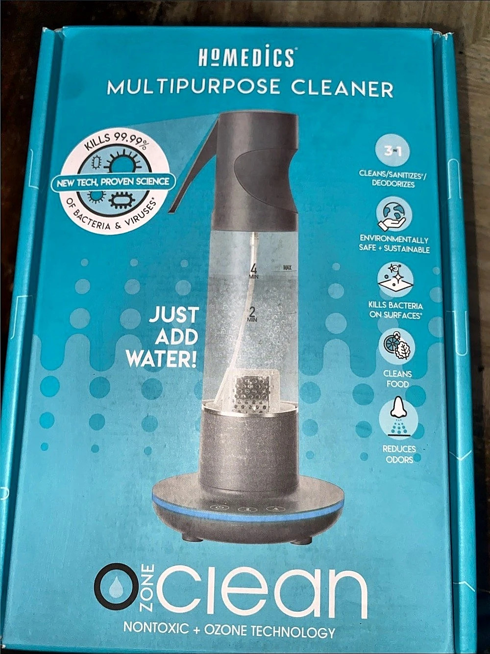 HoMedics Ozone Clean Multipurpose Cleaner Ozone Generator Cleaner NWT